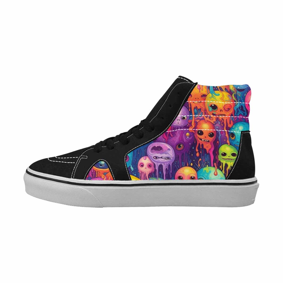 MEN'S Aliens  Tie Dye High Top Canvas Vibrant Chaos Custom Sneakers