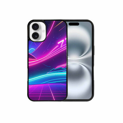 iPhone 16 Plus Case — 1980s Neon Cartoon Art Pattern, Customized Protective Case