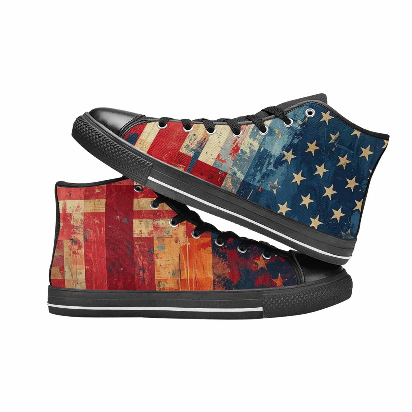 MEN'S American Flag Stars High Top Canvas Vivid Shoes