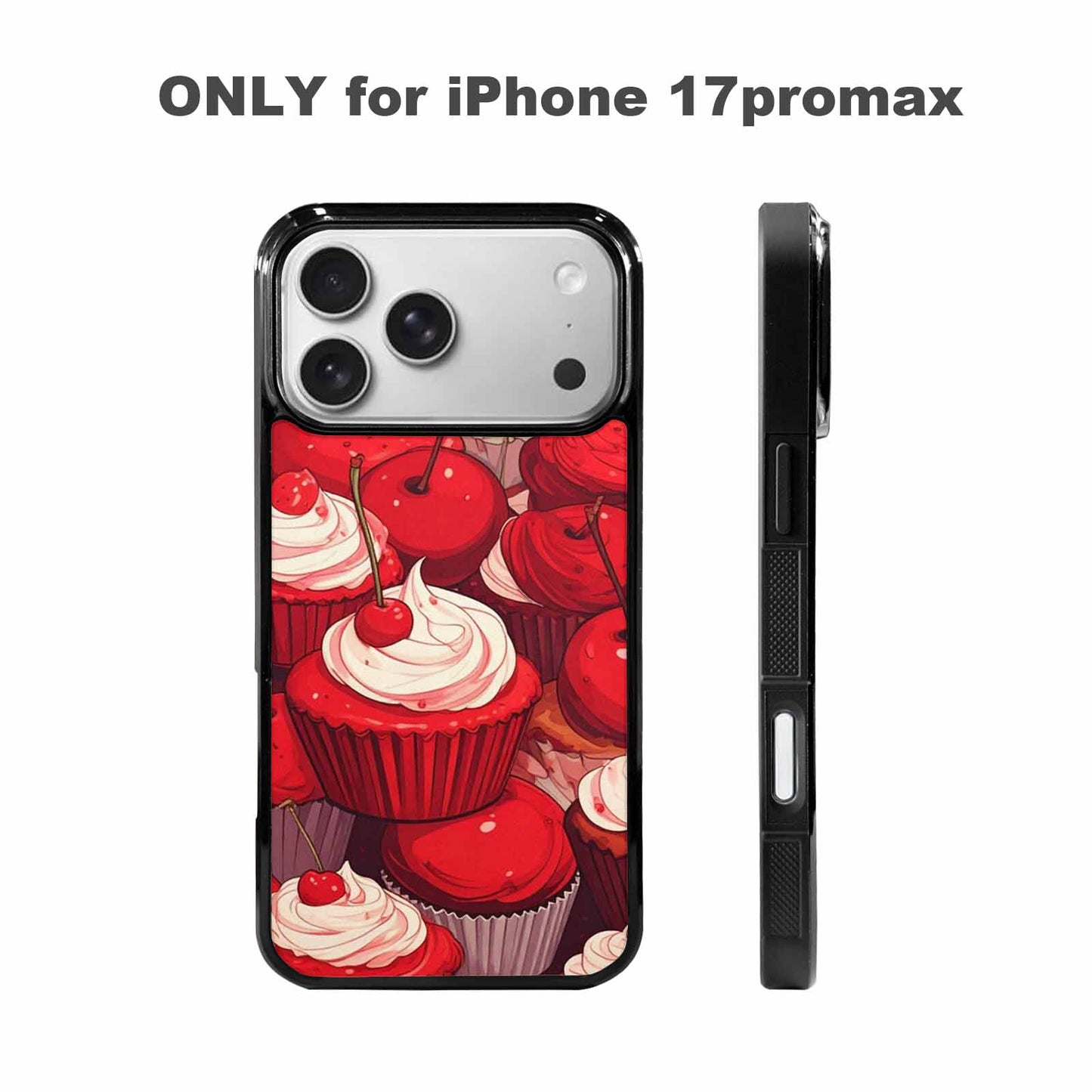 iPhone 17 Pro Max Case — Retro Cherry Cupcake Retro Vintage, Unique Phone Case Design