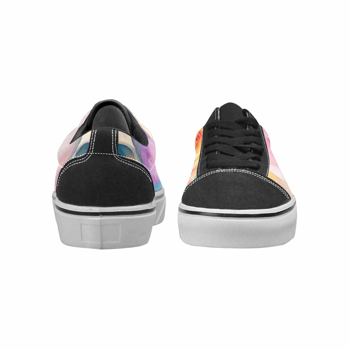 WOMEN'S Skulls Roses Candy Airbrush Canvas Lace-Up Wallpaper Art Custom Shoes