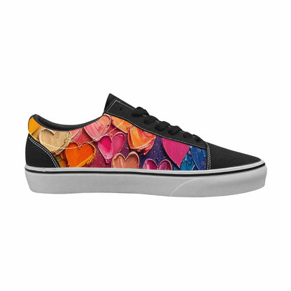 WOMEN'S Heart Burst Lace-Up Canvas Vibrant Chaos Custom Sneakers