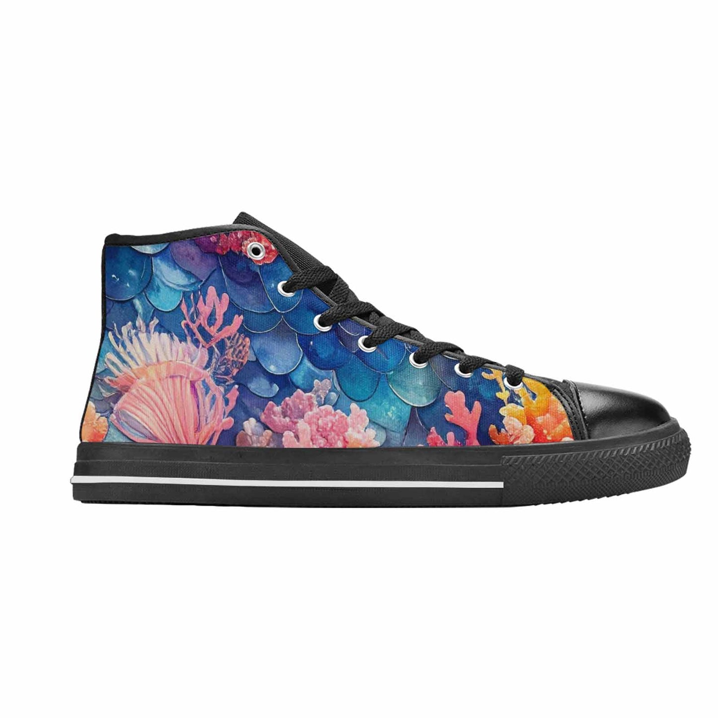 MEN'S Fish Scale Coral High Top Canvas Y2K Sneakers