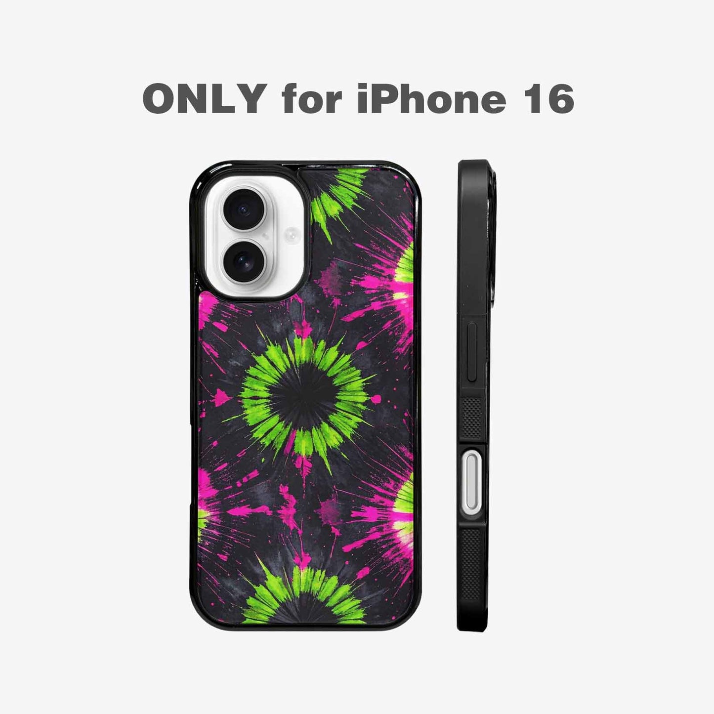 iPhone 16 Case — Acid Wash Tie Dye Neon, Custom Art Phone Cover