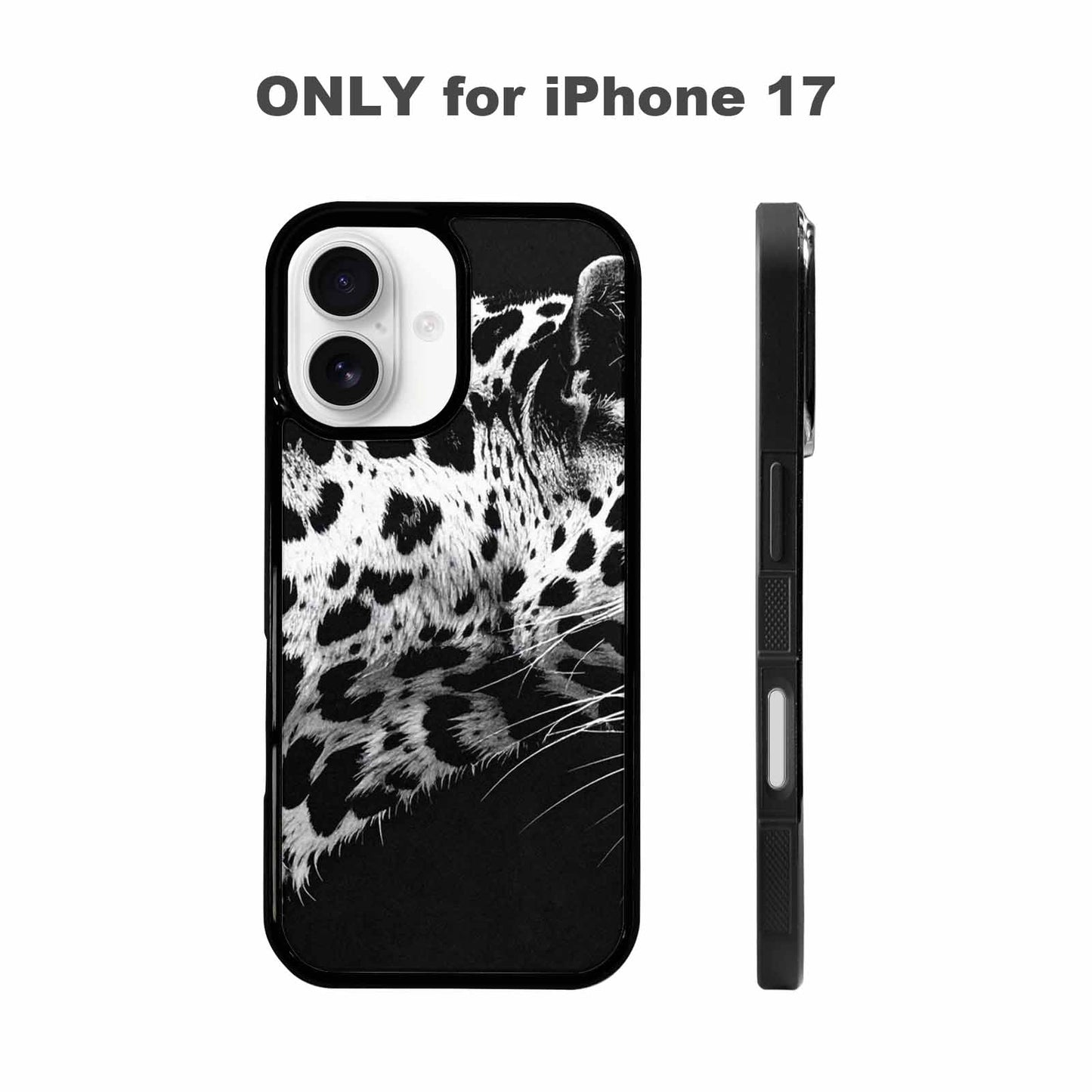iPhone 17 Case — Leopard Print Black And Animal Print, Personalized Phone Case