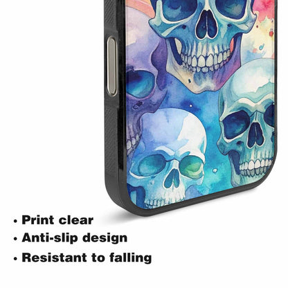 iPhone 16 Pro Max Case — Kulls Watercolor Skulls Small Skull Pattern, Custom Designed Case Cover
