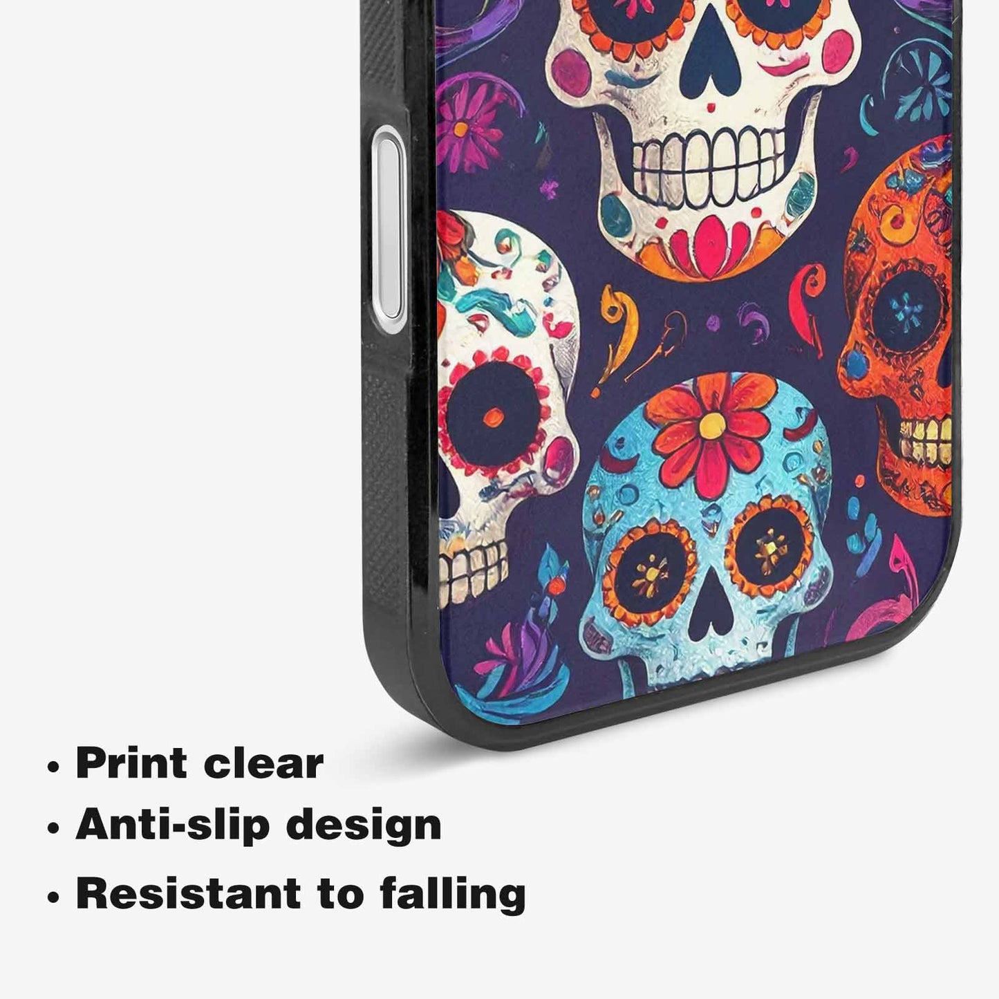 iPhone 16 Plus Case — Day Dead Sugar Skull Art 100s, Custom Made Phone Cover