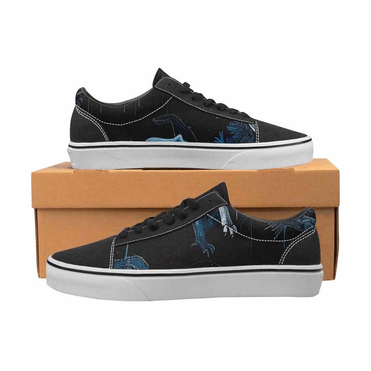 WOMEN'S Dinosaur Burst Lace-Up Canvas Grunge Custom Shoes