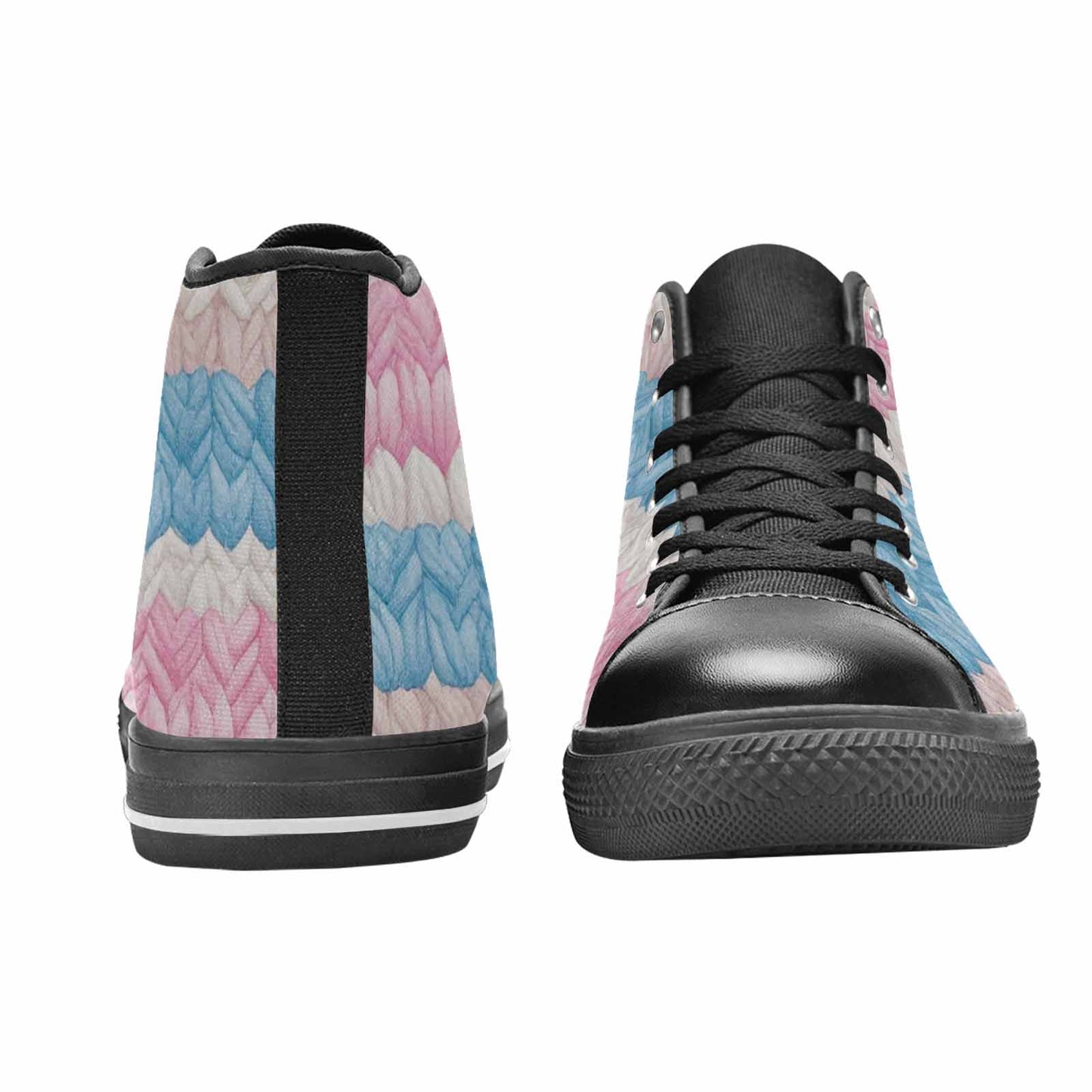 MEN'S Transgender Flag Color High Top Canvas Aesthetic Sneakers