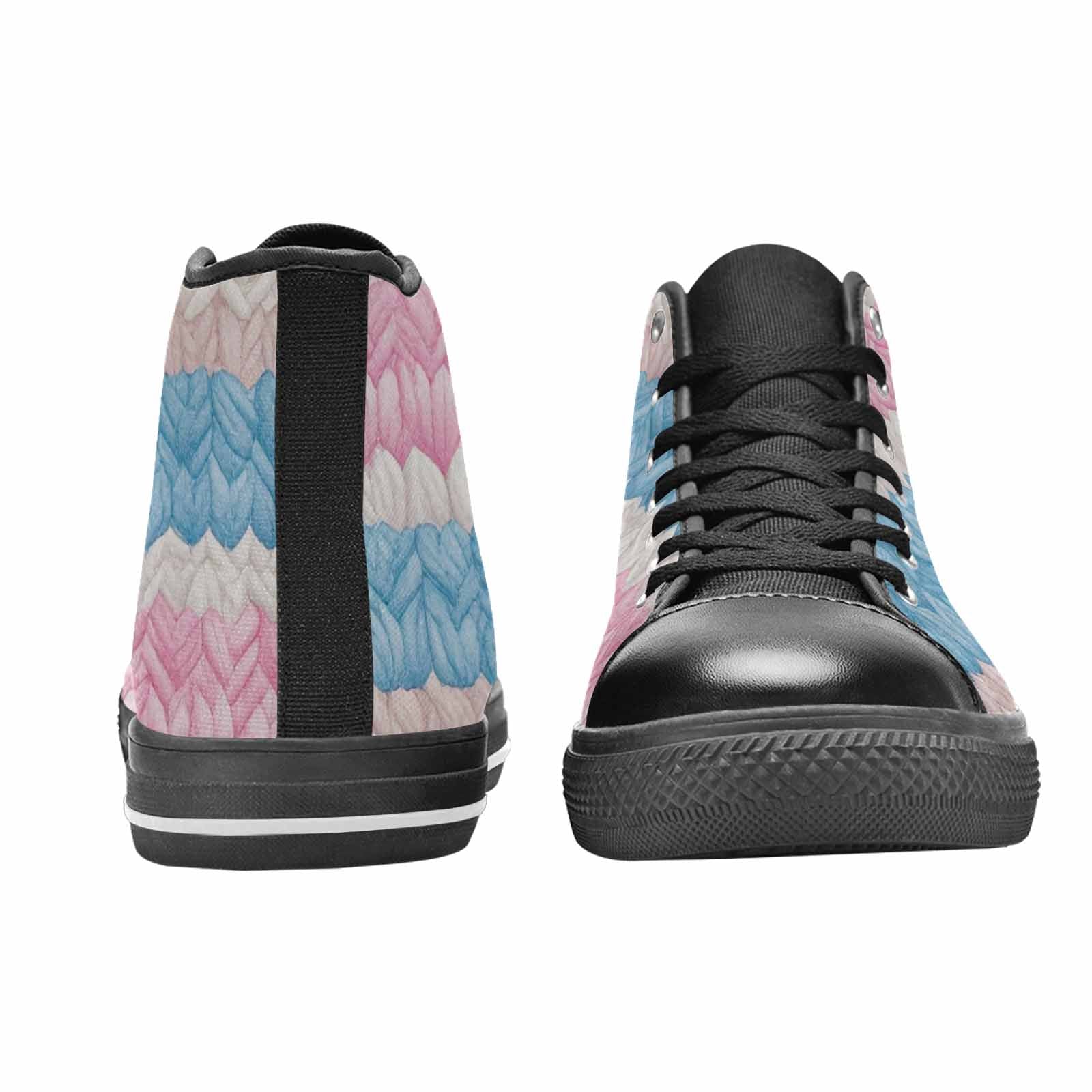 MEN'S Transgender Flag Color High Top Canvas Aesthetic Sneakers