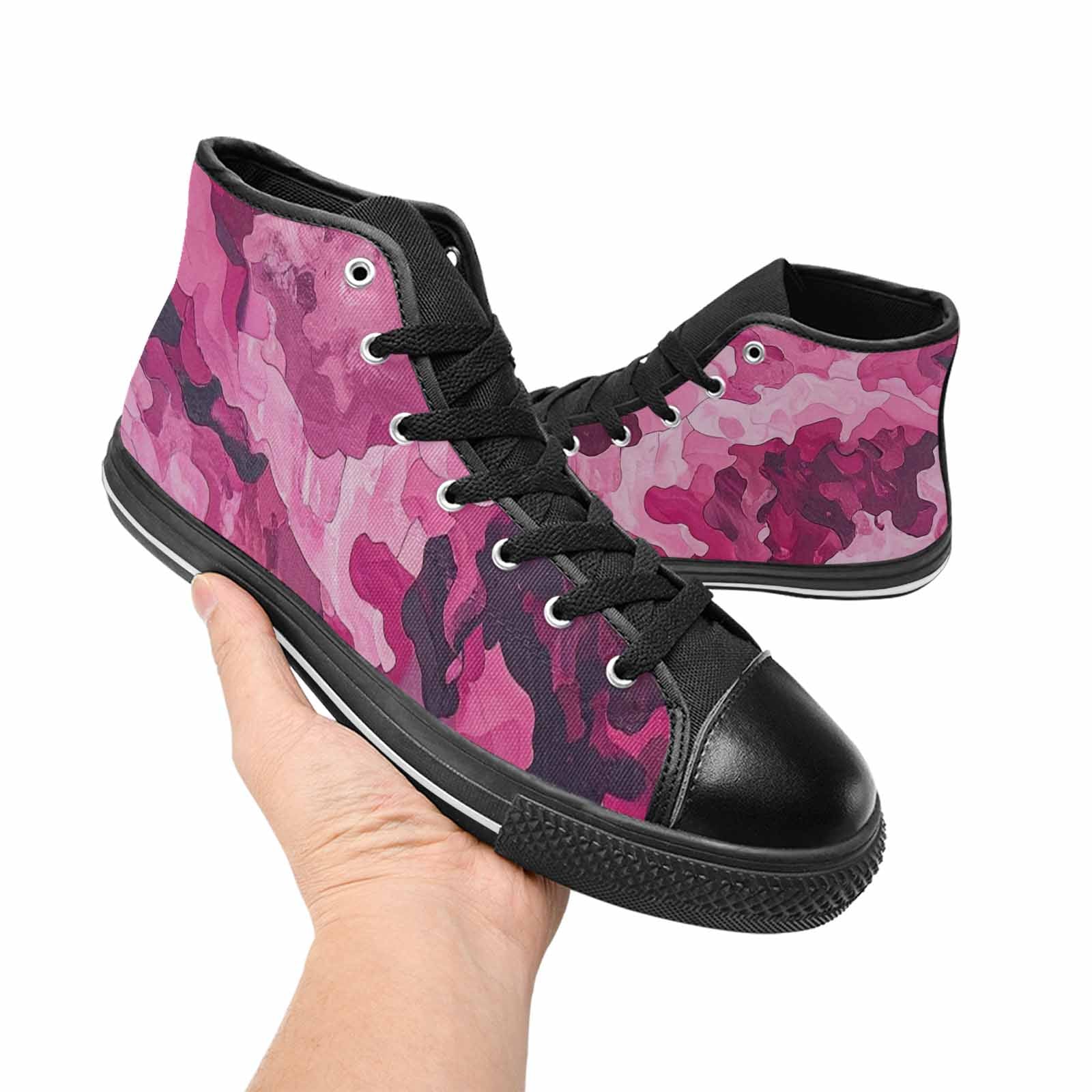 WOMEN'S Military Camouflage Blotch High Top Canvas Cottagecore Custom Shoes