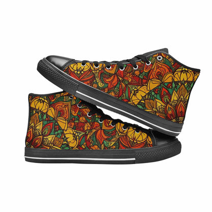 MEN'S Mandala Lions High Top Canvas Dark Academia Custom Shoes