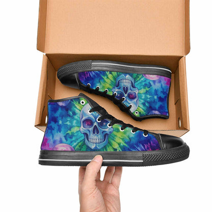 MEN'S Tie Dye Skulls Print High Top Canvas Dreamcore Shoes