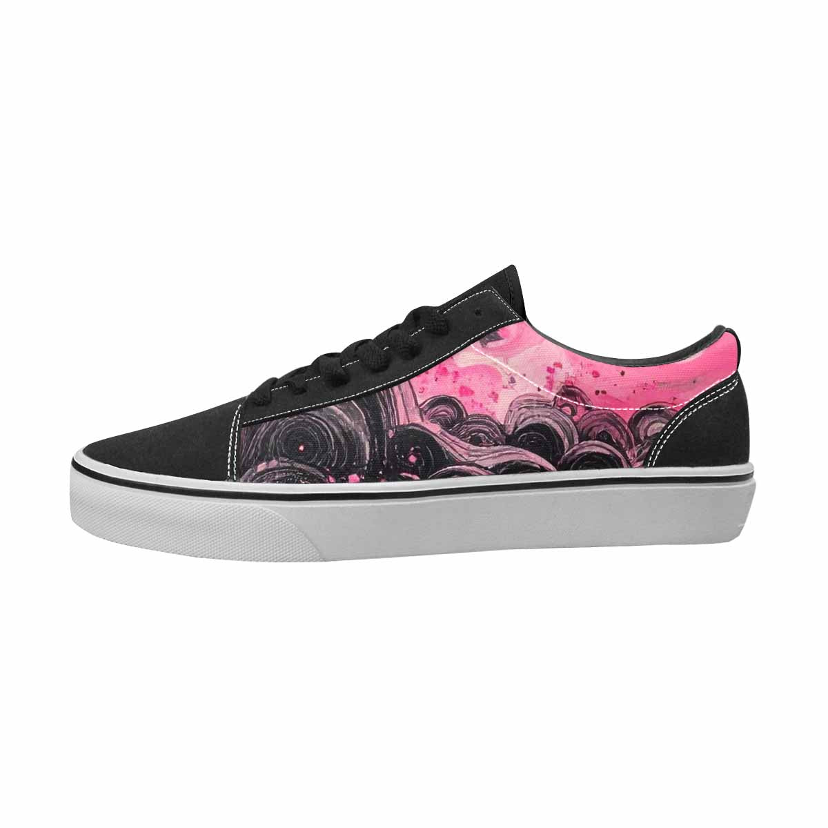 MEN'S Van Gogh Black & Pink Ink Canvas Boutique Kaleidoscope Customized Sneakers