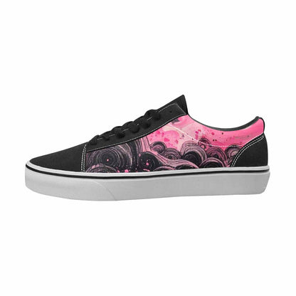 MEN'S Van Gogh Black & Pink Ink Canvas Boutique Kaleidoscope Customized Sneakers