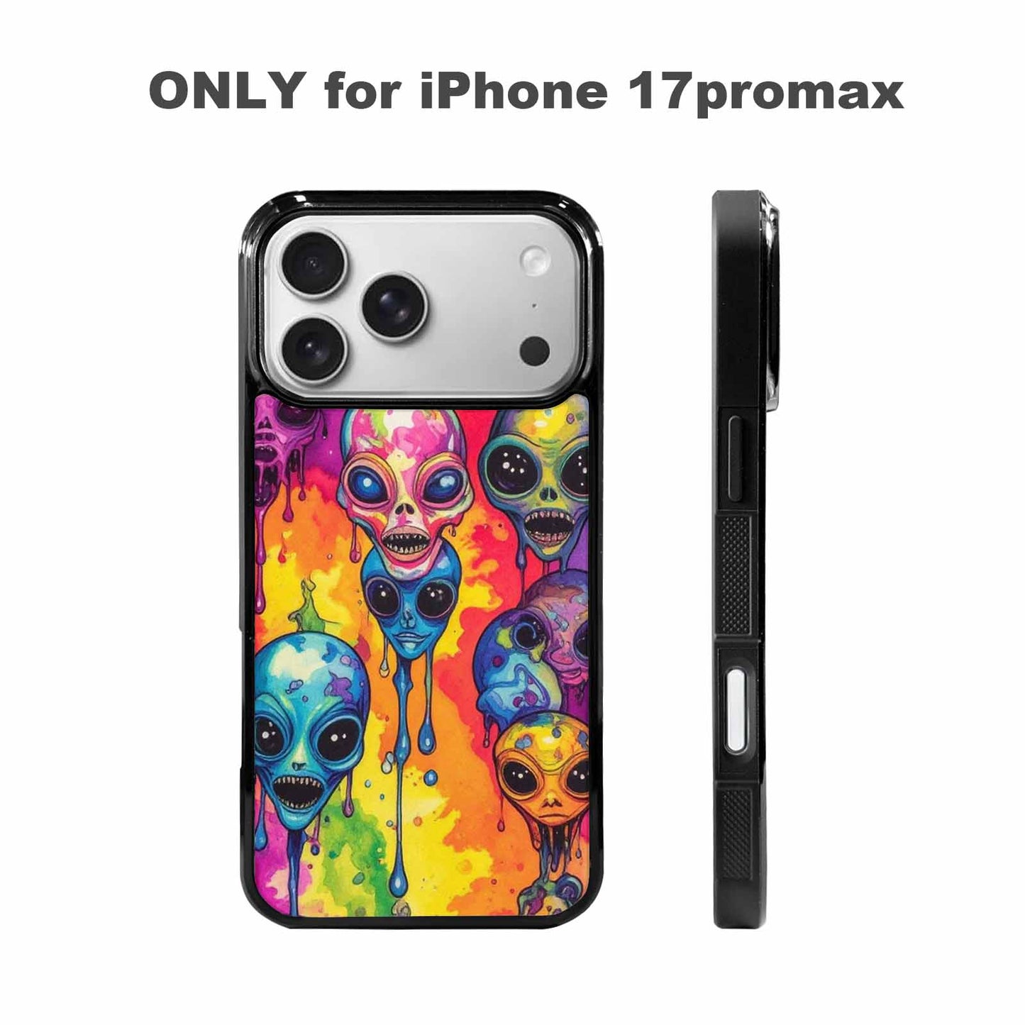 iPhone 17 Pro Max Case — Melting Aliens Pattern Alien Scifi, Custom Designed Case Cover
