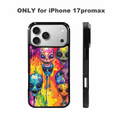 iPhone 17 Pro Max Case — Melting Aliens Pattern Alien Scifi, Custom Designed Case Cover