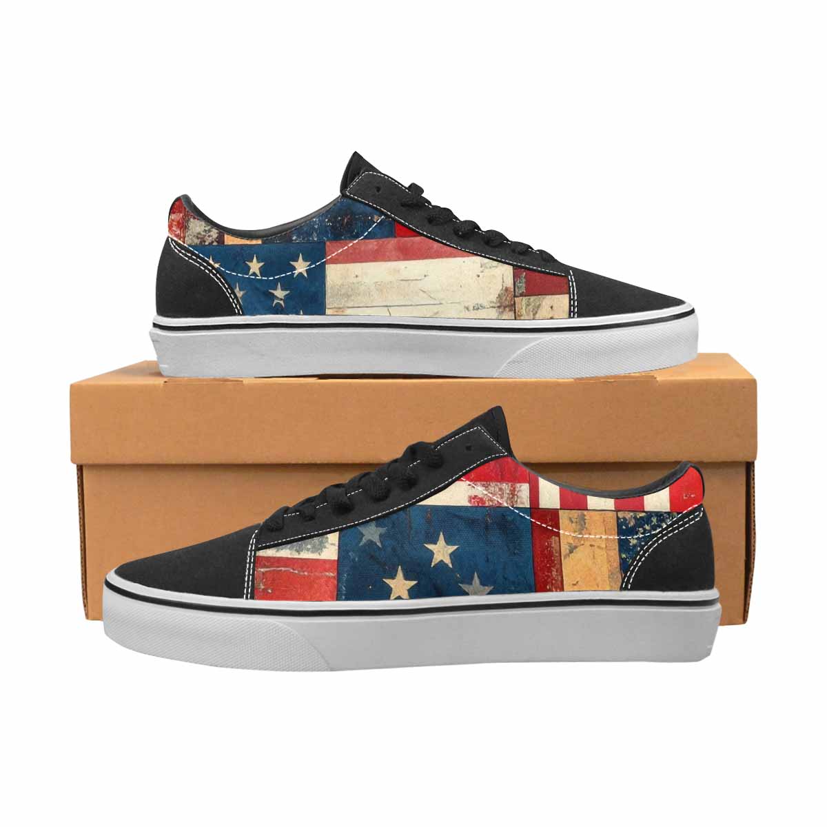 WOMEN'S American Flag Stars Canvas Lace-Up Aesthetic Shoes