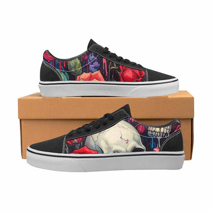 WOMEN'S Skulls Roses Skulls Roses Lace-Up Canvas Aesthetic Shoes