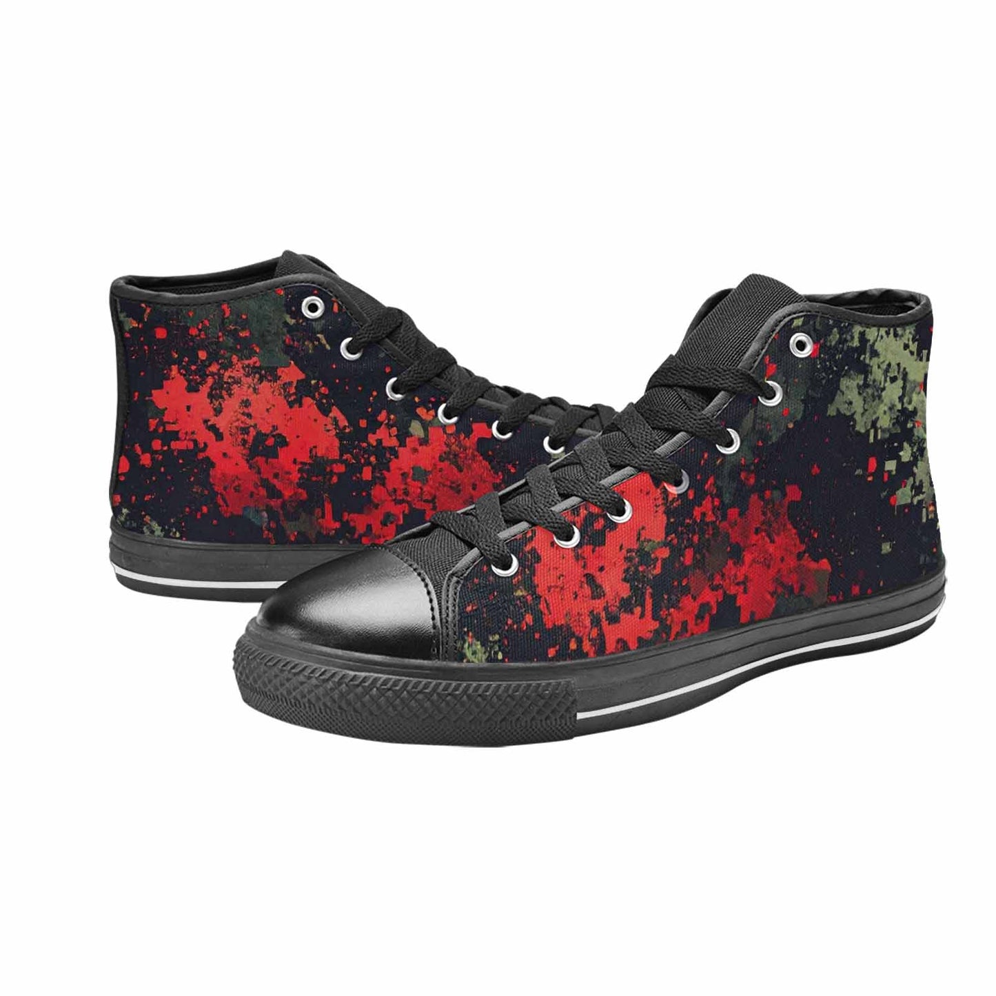 MEN'S Military Camouflage Blotch High Top Canvas Vivid Custom Sneakers