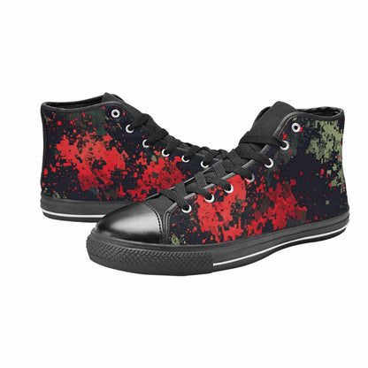 MEN'S Military Camouflage Blotch High Top Canvas Vivid Custom Sneakers