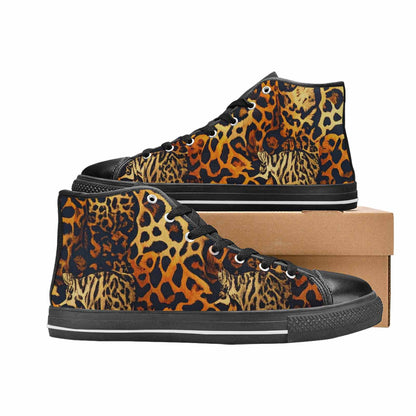 MEN'S Animal Print High Top Canvas Wallpaper Art Shoes