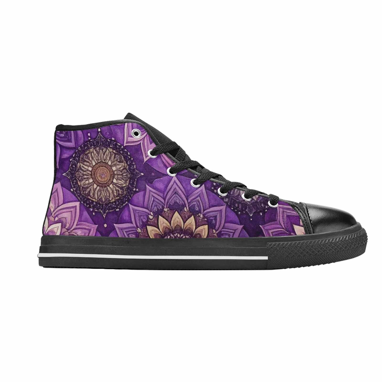 MEN'S Mandala High Top Canvas Wallpaper Art Sneakers