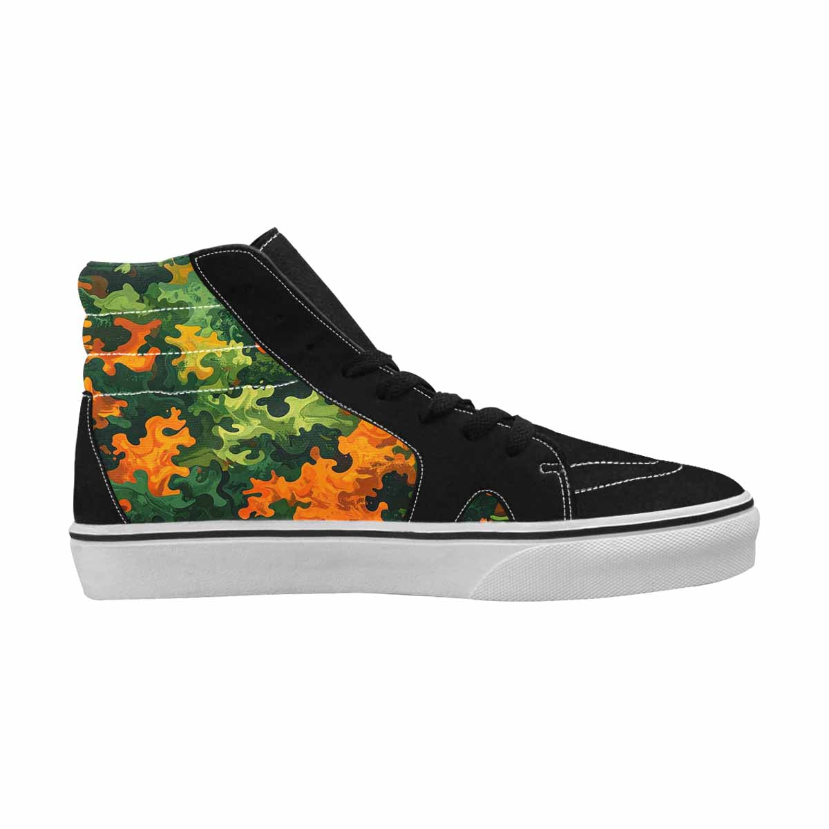 MEN'S Military Camouflage Blotch High Top Canvas Vibrant Chaos Custom Sneakers