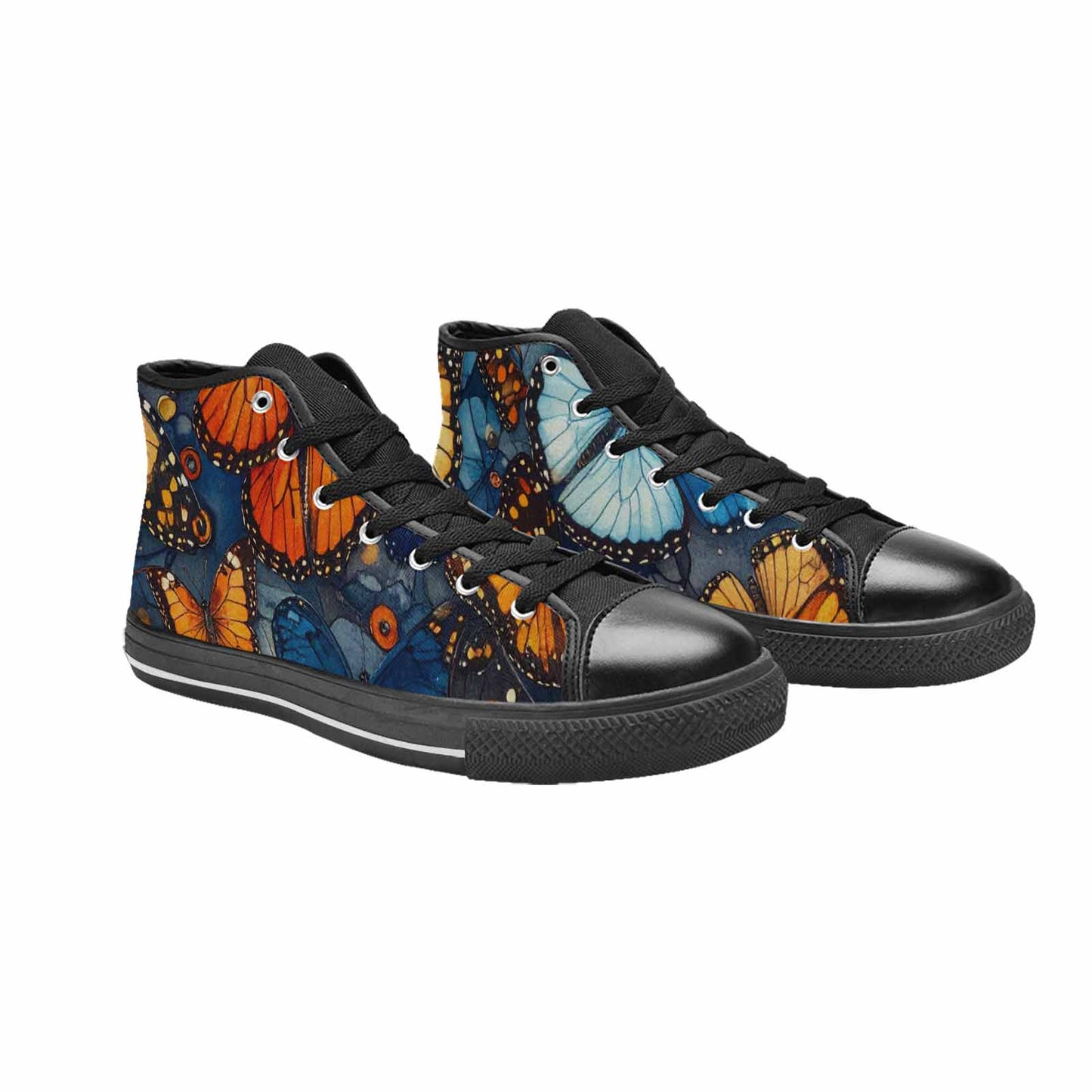 MEN'S Butterfly Wing High Top Canvas Wallpaper Art Sneakers