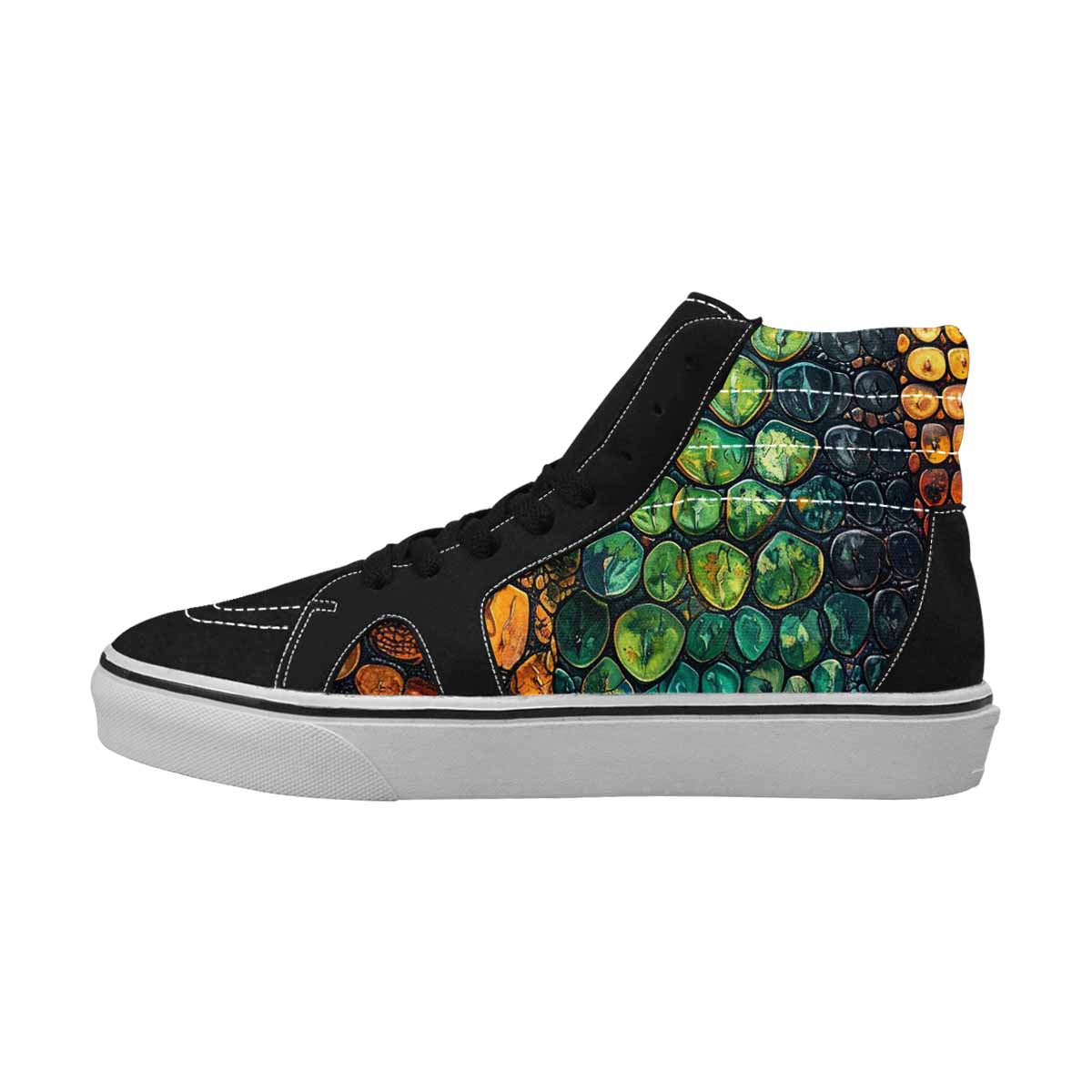 WOMEN'S Snake Skin Reptile High Top Canvas Dark Academia Custom Shoes