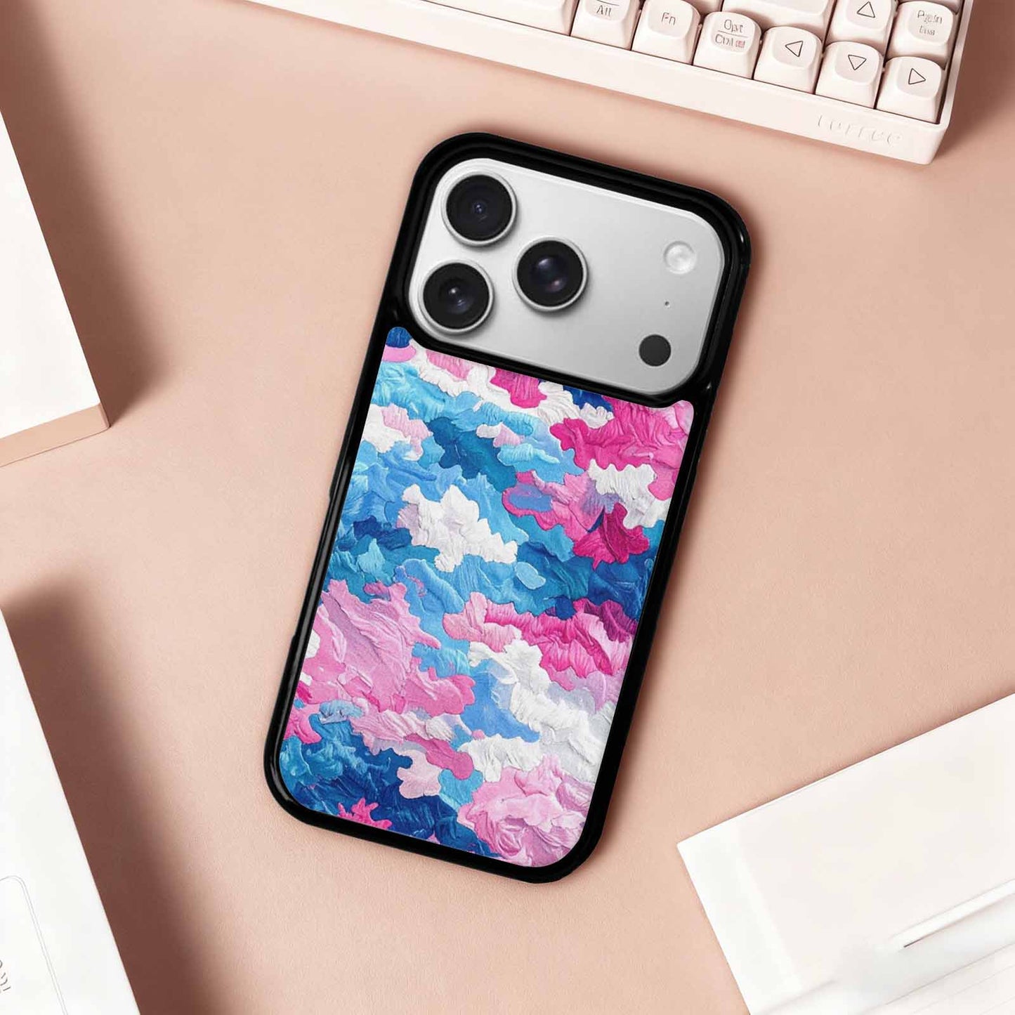 iPhone 17 Pro Case — Vivid Camo Transgender Pride Camo, Custom Print Case Cover