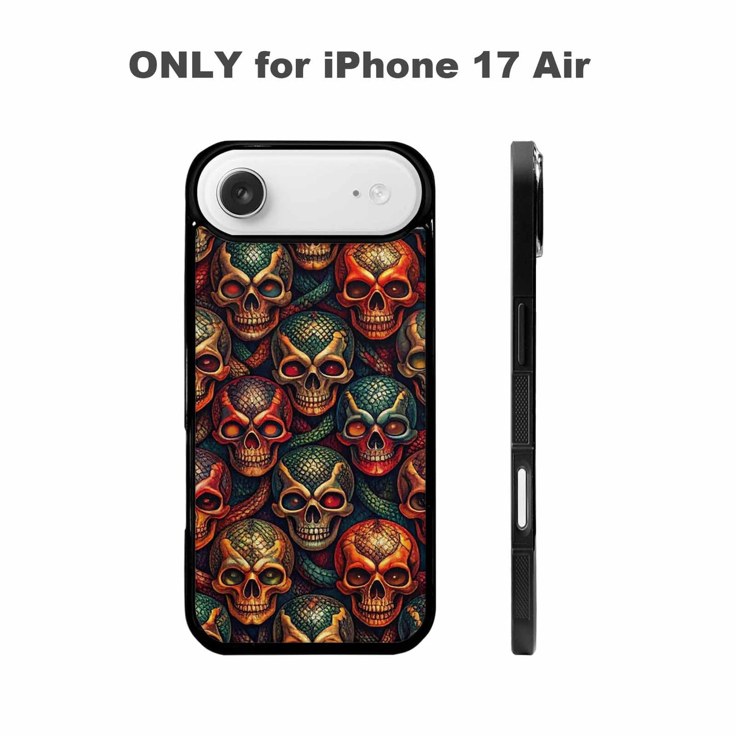 iPhone 17 Air Case — Snake Skulls Print Gothic Skulls, Original Design Phone Case