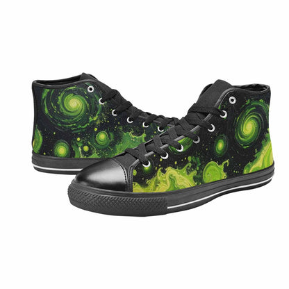 MEN'S Melting Galaxy Acid Green High Top Canvas Dark Academia Custom Shoes