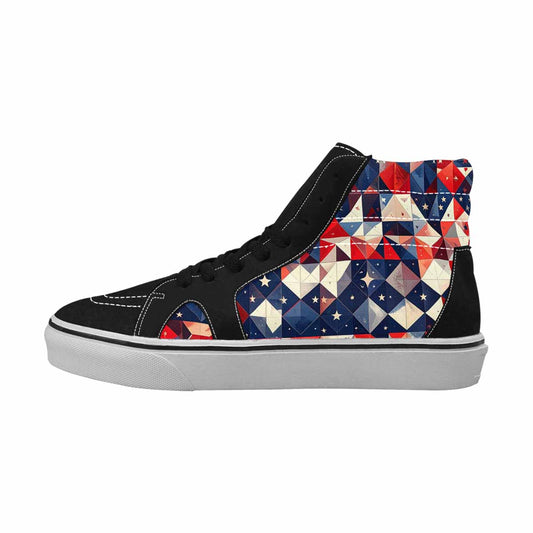 MEN'S American Flag Stars High Top Canvas Neon Fantasy Custom Shoes