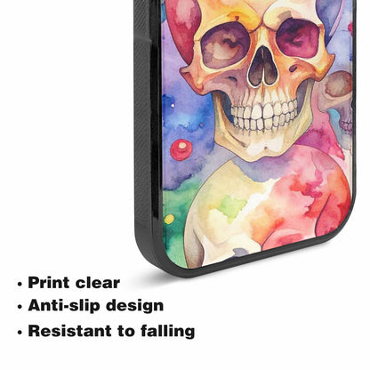 iPhone 15 Case — Kulls Watercolor Skulls Small Skull Pattern, Customized Protective Case