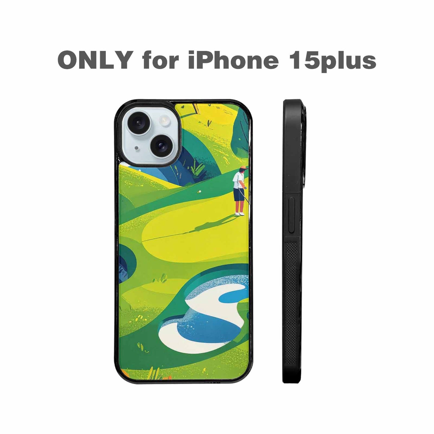 iPhone 15 Plus Case — Golf Cartoon Art Pattern, Personalized Phone Case