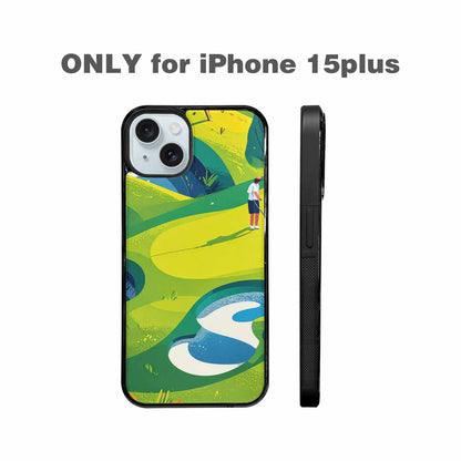 iPhone 15 Plus Case — Golf Cartoon Art Pattern, Personalized Phone Case