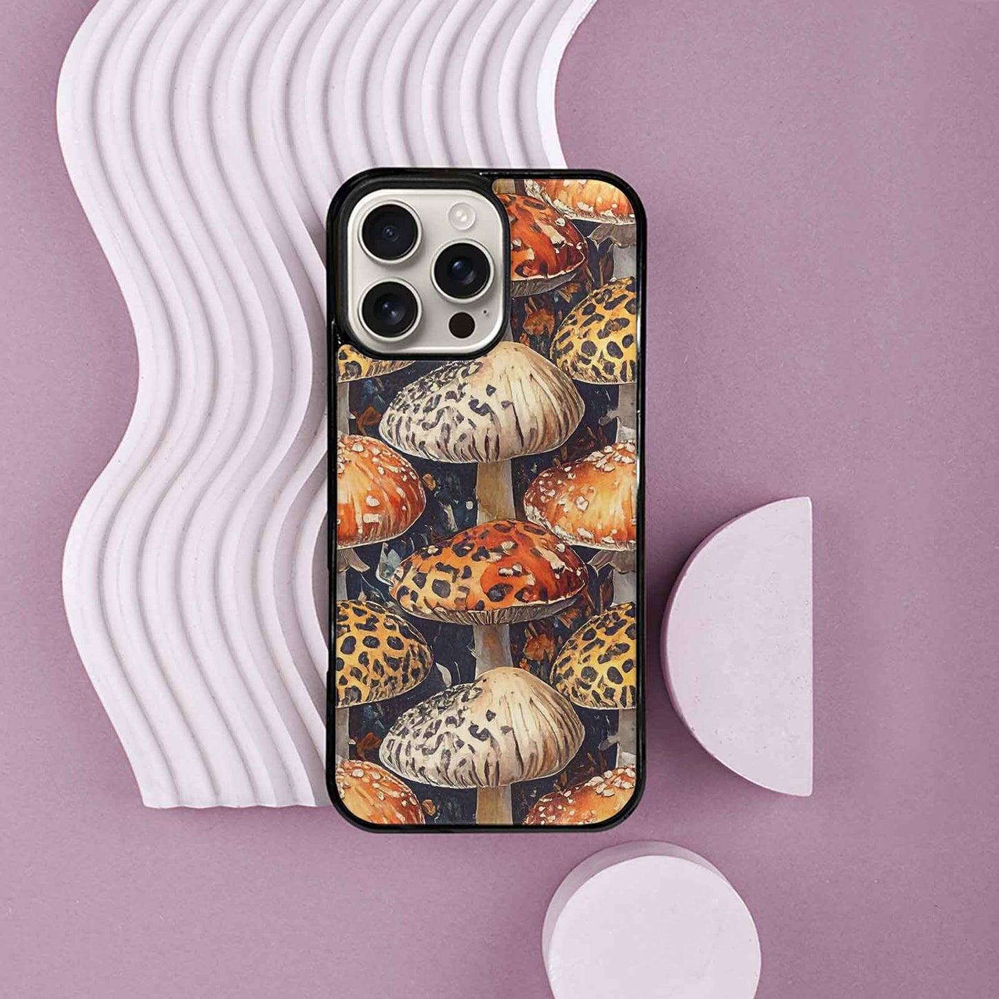 iPhone 16 Pro Max Case — Mushrooms Pattern Hundreds Of, Custom Phone Case