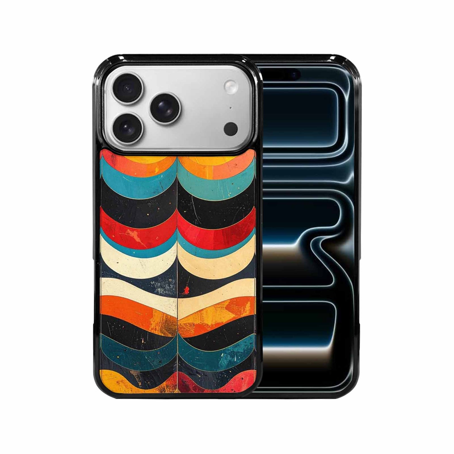 iPhone 17 Pro Max Case — Retro Wave Scallop Stripe Small Retro, Custom Designed Case Cover