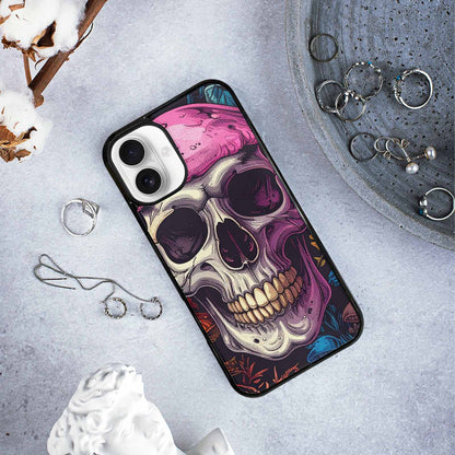 iPhone 16 Plus Case — Mushroom Skull, Personalized Phone Case