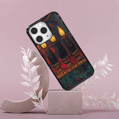 iPhone 15 Pro Max Case — Kwanzaa Kinara Pattern Seamless Repeat African, Custom Phone Case