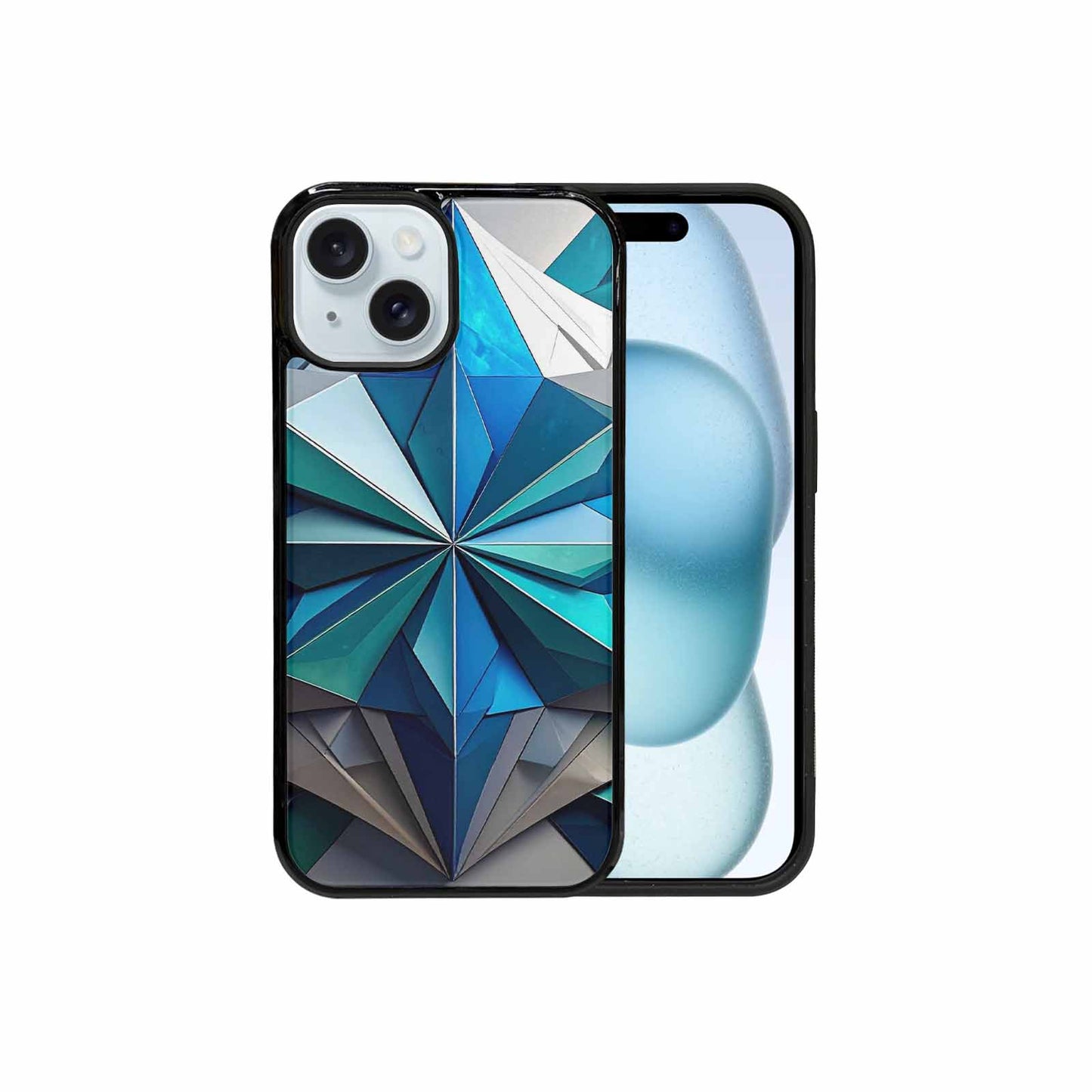 iPhone 15 Case — Geometric Origami Art Pattern, Custom Art Phone Cover