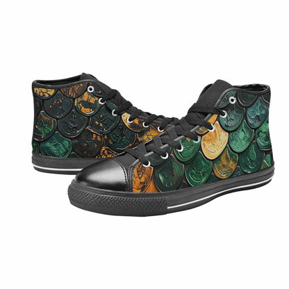 MEN'S Snake Skin Reptile High Top Canvas Surreal Shoes
