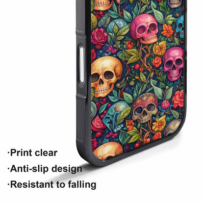 iPhone 17 Pro Case — Skulls Botanicalskulls Pattern Ib9 Gothic Skulls, Custom Phone Case
