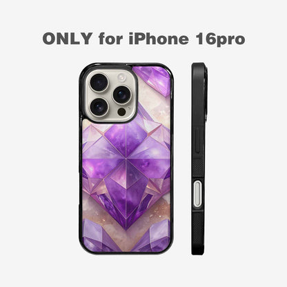 iPhone 16 Pro Case — Amethyst Crystal Art Pattern, Custom Made Phone Cover