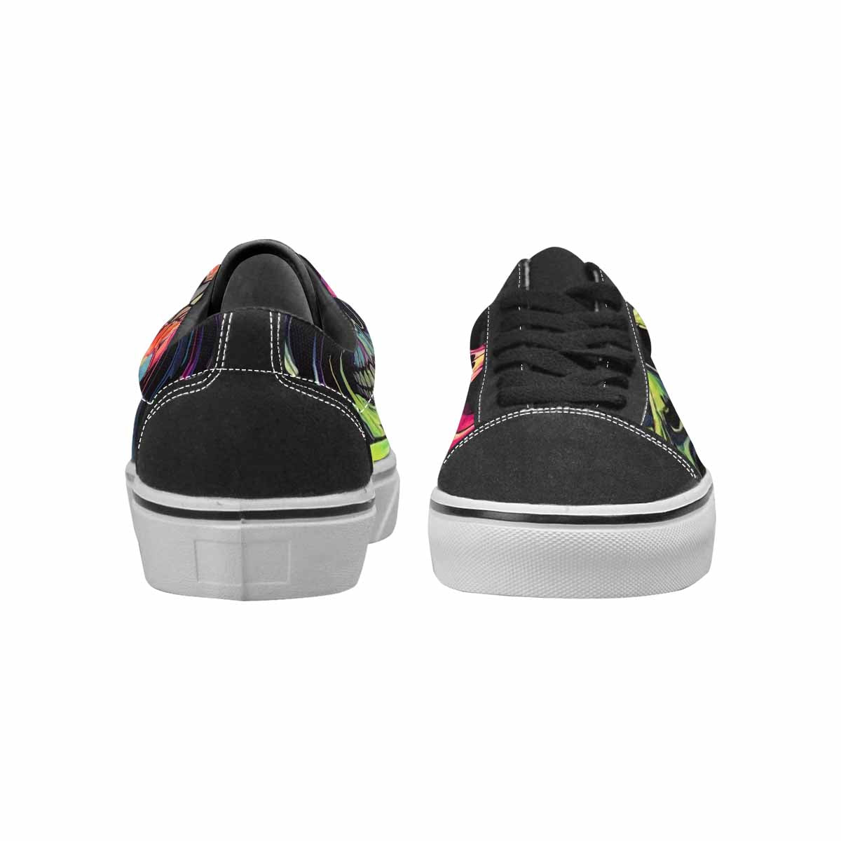 WOMEN'S 1000s Skulls Neon Camo Lace-Up Canvas Dark Academia Sneakers