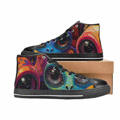 MEN'S Cartoon Alien Characters High Top Canvas Cottagecore Custom Shoes