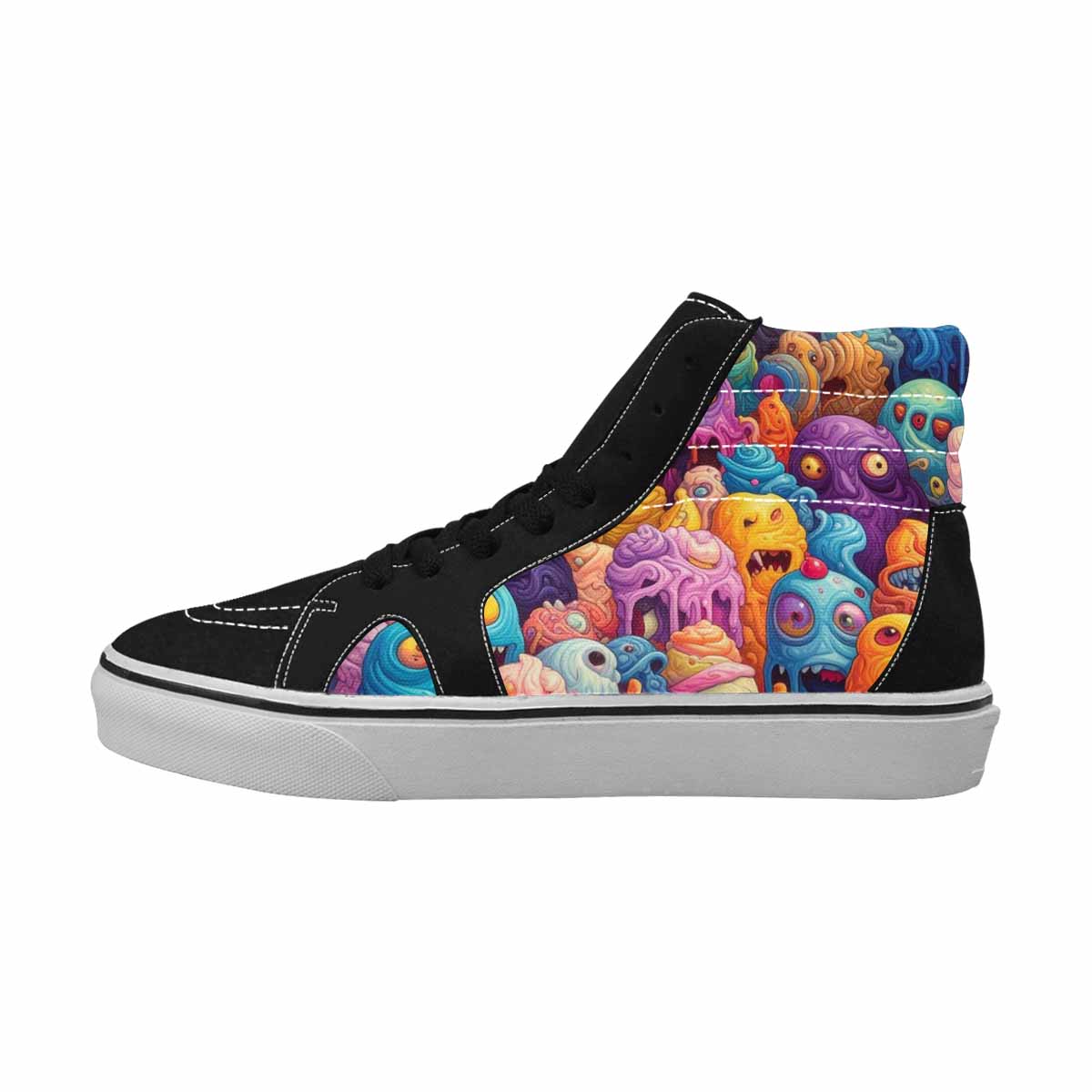 MEN'S Melting Ice Cream Monster High Top Canvas Dreamlike Custom Shoes