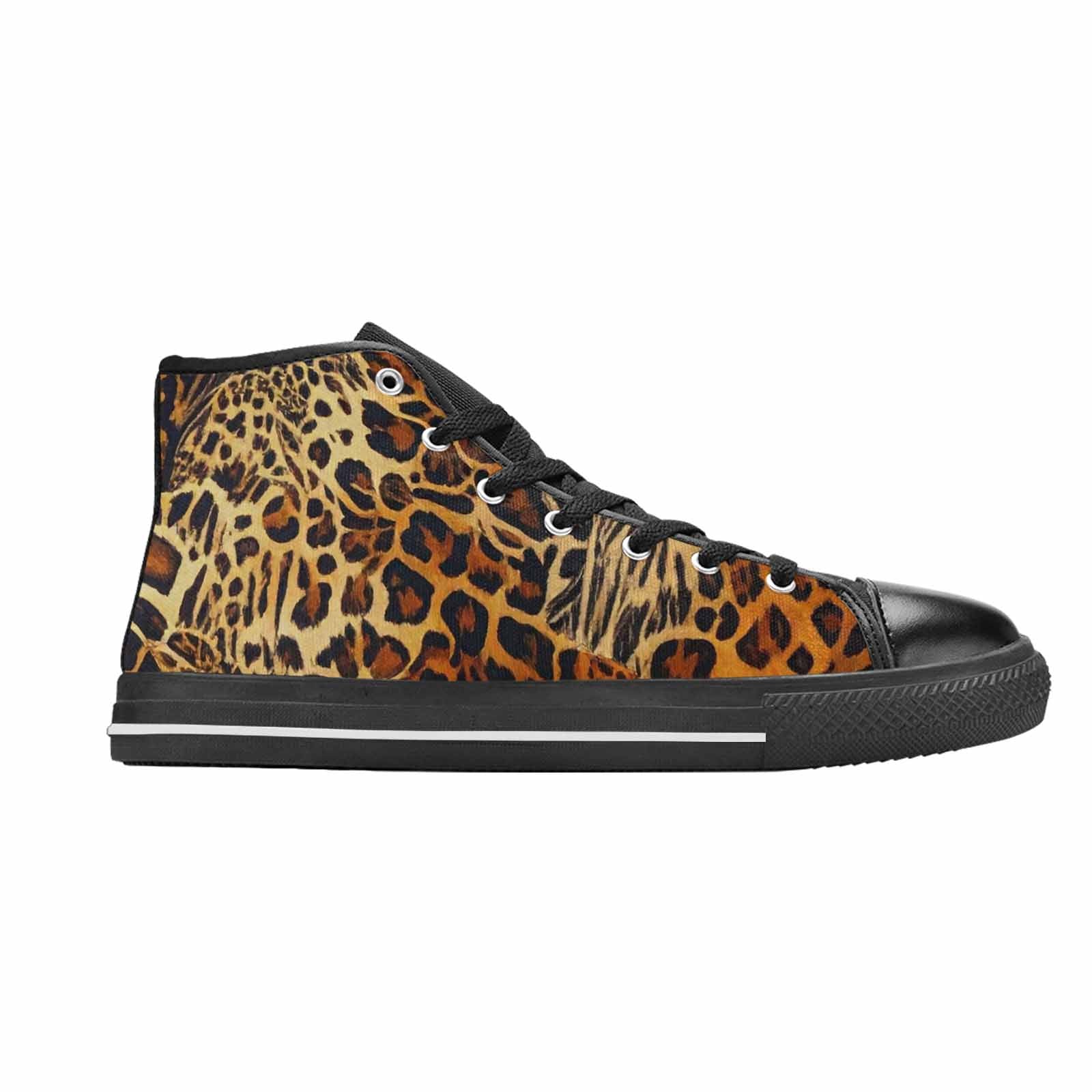 WOMEN'S Animal Print High Top Canvas Wallpaper Art Custom Sneakers