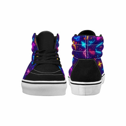 MEN'S 80s Retro Motif High Top Canvas Surreal Custom Shoes